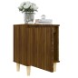 vidaXL Mesitas de noche 2 uds con patas madera marrón roble 40x30x50cm