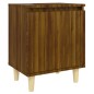 vidaXL Mesitas de noche 2 uds con patas madera marrón roble 40x30x50cm