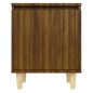 vidaXL Mesitas de noche 2 uds con patas madera marrón roble 40x30x50cm