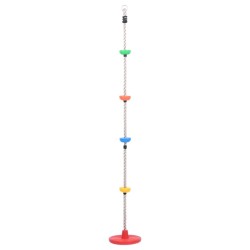 vidaXL Cuerda para trepar con plataformas y disco 200 cm