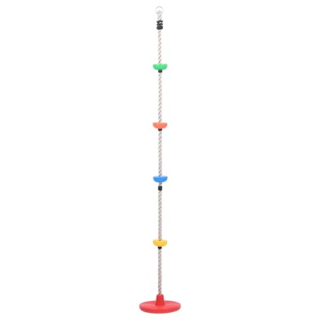 vidaXL Cuerda para trepar con plataformas y disco 200 cm