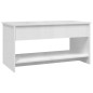 vidaXL Mesa de centro madera contrachapada blanco brillo 102x50x52,5cm vidaXL Mesa de centro madera contrachapada blanco brillo 102x50x52,5cm