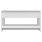 vidaXL Mesa de centro madera contrachapada blanco brillo 102x50x52,5cm vidaXL Mesa de centro madera contrachapada blanco brillo 102x50x52,5cm