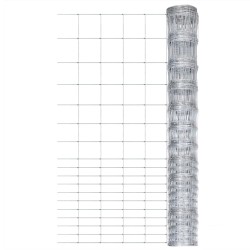 vidaXL Valla de jardín de acero galvanizado plateado 50x1,5 m