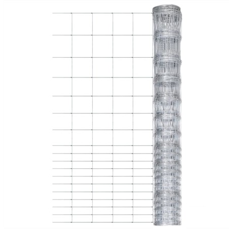 vidaXL Valla de jardín de acero galvanizado plateado 50x1,5 m