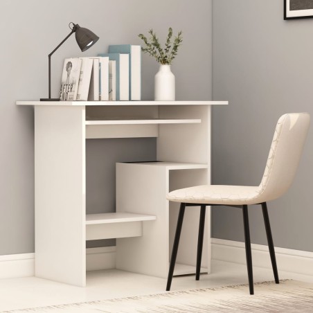 vidaXL Escritorio de madera contrachapada blanco 80x45x74 cm