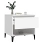 vidaXL Mesa auxiliar madera contrachapada blanco 50x46x50 cm vidaXL Mesa auxiliar madera contrachapada blanco 50x46x50 cm