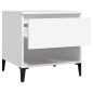 vidaXL Mesa auxiliar madera contrachapada blanco 50x46x50 cm vidaXL Mesa auxiliar madera contrachapada blanco 50x46x50 cm