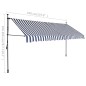 vidaXL Toldo manual retráctil con LED azul y blanco 350 cm vidaXL Toldo manual retráctil con LED azul y blanco 350 cm