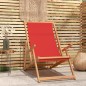 vidaXL Silla de playa plegable de madera maciza de teca rojo vidaXL Silla de playa plegable de madera maciza de teca rojo
