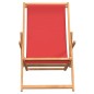 vidaXL Silla de playa plegable de madera maciza de teca rojo vidaXL Silla de playa plegable de madera maciza de teca rojo