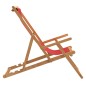 vidaXL Silla de playa plegable de madera maciza de teca rojo vidaXL Silla de playa plegable de madera maciza de teca rojo