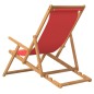 vidaXL Silla de playa plegable de madera maciza de teca rojo vidaXL Silla de playa plegable de madera maciza de teca rojo