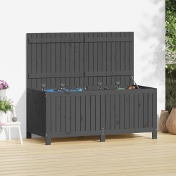 vidaXL Caja de almacenaje jardín madera de pino gris 147x68x64 cm