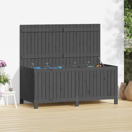 vidaXL Caja de almacenaje jardín madera de pino gris 147x68x64 cm
