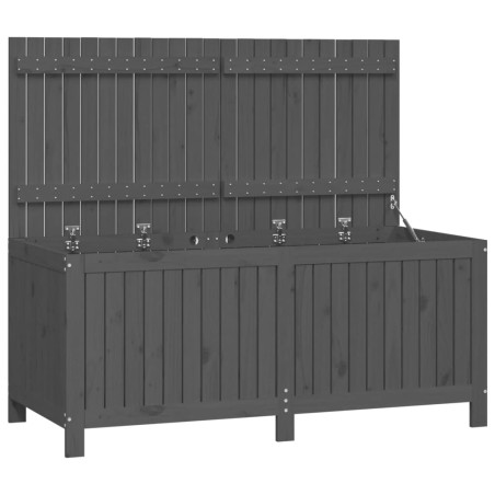vidaXL Caja de almacenaje jardín madera de pino gris 147x68x64 cm