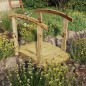 vidaXL Puente de jardín con barandilla madera maciza pino impregnada vidaXL Puente de jardín con barandilla madera maciza pino impregnada