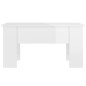 vidaXL Mesa de centro madera contrachapada blanco brillo 79x49x41 cm