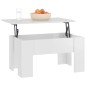 vidaXL Mesa de centro madera contrachapada blanco brillo 79x49x41 cm