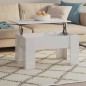 vidaXL Mesa de centro madera contrachapada blanco brillo 79x49x41 cm