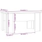 vidaXL Mesa de centro madera contrachapada blanco brillo 79x49x41 cm
