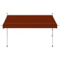 vidaXL Toldo manual retráctil naranja y marrón 300 cm