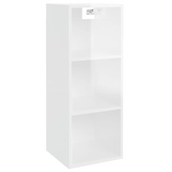 vidaXL Armario pared madera contrachapada blanco brillo 34,5x32,5x90cm