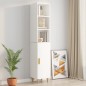 vidaXL Armario pared madera contrachapada blanco brillo 34,5x32,5x90cm vidaXL Armario pared madera contrachapada blanco brillo 34,5x32,5x90cm