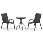 vidaXL Juego de bistro de jardín de 3 piezas negro vidaXL Juego de bistro de jardín de 3 piezas negro