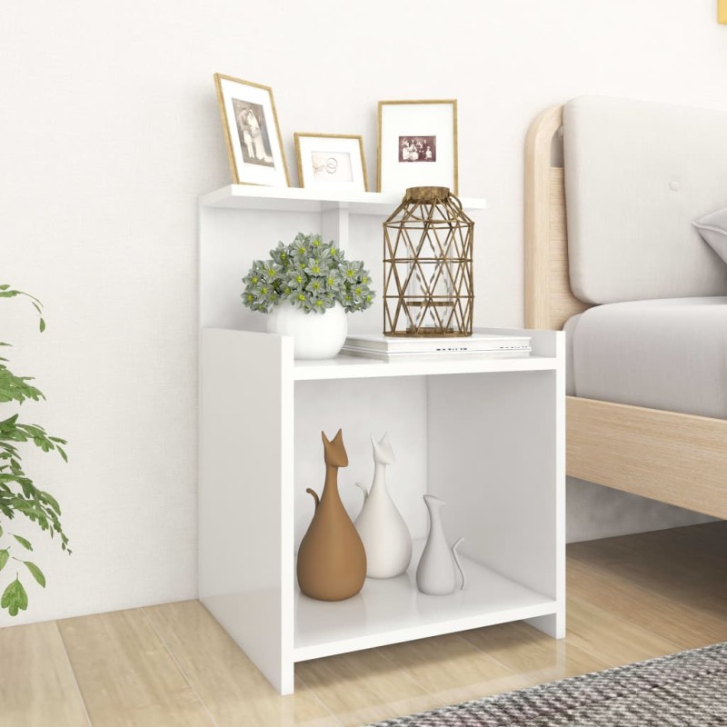 vidaXL Mesita de noche madera contrachapada blanco 40x35x60 cm vidaXL Mesita de noche madera contrachapada blanco 40x35x60 cm
