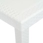 vidaXL Mesa de jardín plástico aspecto de ratán blanco 150x90x72 cm vidaXL Mesa de jardín plástico aspecto de ratán blanco 150x90x72 cm