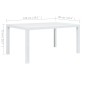 vidaXL Mesa de jardín plástico aspecto de ratán blanco 150x90x72 cm vidaXL Mesa de jardín plástico aspecto de ratán blanco 150x90x72 cm