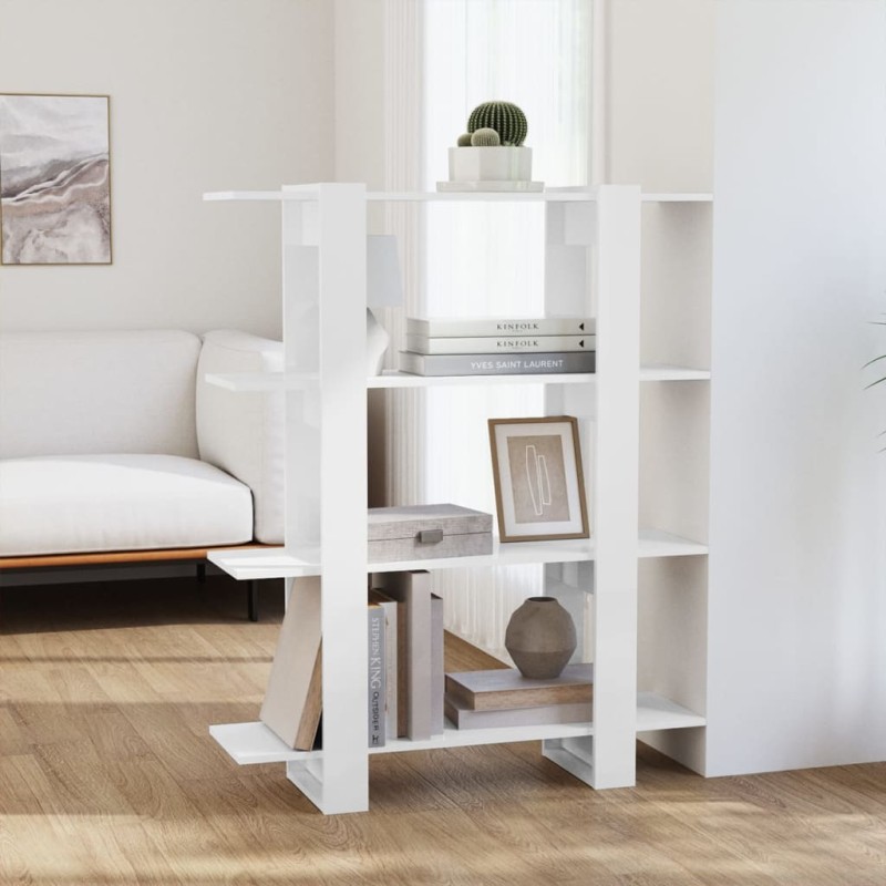 vidaXL Estantería/divisor de espacios blanco brillante 100x30x123,5 cm vidaXL Estantería/divisor de espacios blanco brillante 100x30x123,5 cm