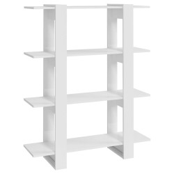 vidaXL Estantería/divisor de espacios blanco brillante 100x30x123,5 cm