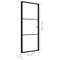 vidaXL Puerta interior vidrio ESG y aluminio negro 83x201,5 cm vidaXL Puerta interior vidrio ESG y aluminio negro 83x201,5 cm