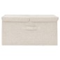 vidaXL Caja de almacenaje tela color crema 50x30x25 cm