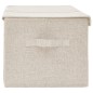 vidaXL Caja de almacenaje tela color crema 50x30x25 cm