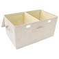 vidaXL Caja de almacenaje tela color crema 50x30x25 cm