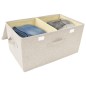 vidaXL Caja de almacenaje tela color crema 50x30x25 cm