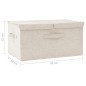 vidaXL Caja de almacenaje tela color crema 50x30x25 cm