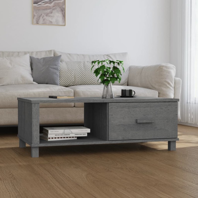 vidaXL Mesa de centro HAMAR madera maciza pino gris oscuro 100x55x35cm vidaXL Mesa de centro HAMAR madera maciza pino gris oscuro 100x55x35cm