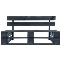 vidaXL Banco de palés para jardín madera negro