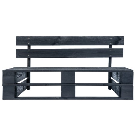 vidaXL Banco de palés para jardín madera negro