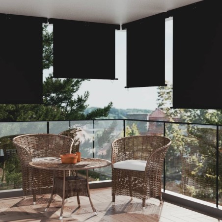 vidaXL Toldo lateral de balcón negro 145x250 cm