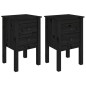 vidaXL Mesitas de noche 2 uds madera maciza de pino negro 40x35x61,5cm vidaXL Mesitas de noche 2 uds madera maciza de pino negro 40x35x61,5cm