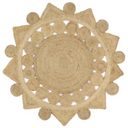 vidaXL Alfombra hecha a mano de yute trenzado 120 cm