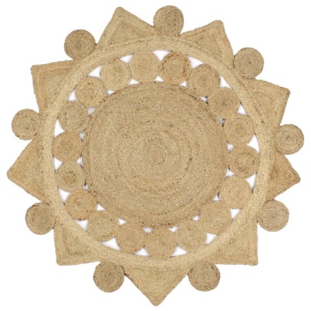 vidaXL Alfombra hecha a mano de yute trenzado 120 cm