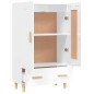 vidaXL Aparador de madera contrachapada blanco brillante 70x31x115cm vidaXL Aparador de madera contrachapada blanco brillante 70x31x115cm