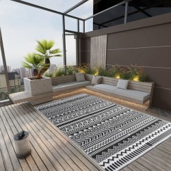 vidaXL Alfombra de exterior PP negra 190x290 cm