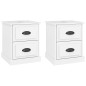 vidaXL Mesitas de noche 2 uds madera blanco brillante 39x39x47,5 cm vidaXL Mesitas de noche 2 uds madera blanco brillante 39x39x47,5 cm